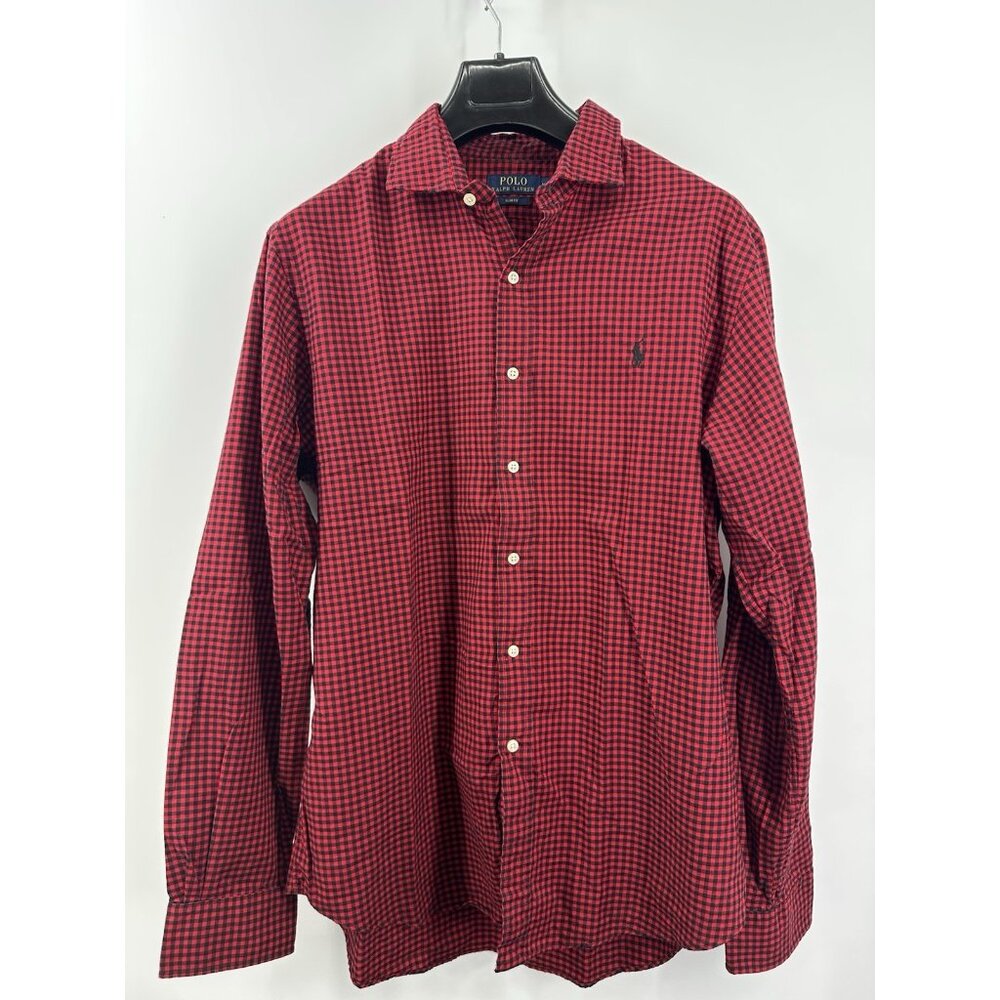 Polo Ralph Lauren Plaid Buffalo Red Cotton Button Down Slim Fit XL (X7)